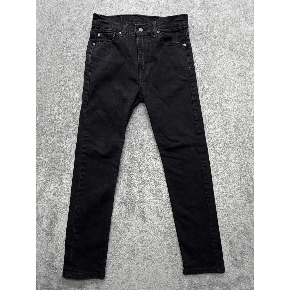 Levis 510 Jeans Mens Measured 29x27 Black Skinny Extra-Slim Stretch Denim‎
